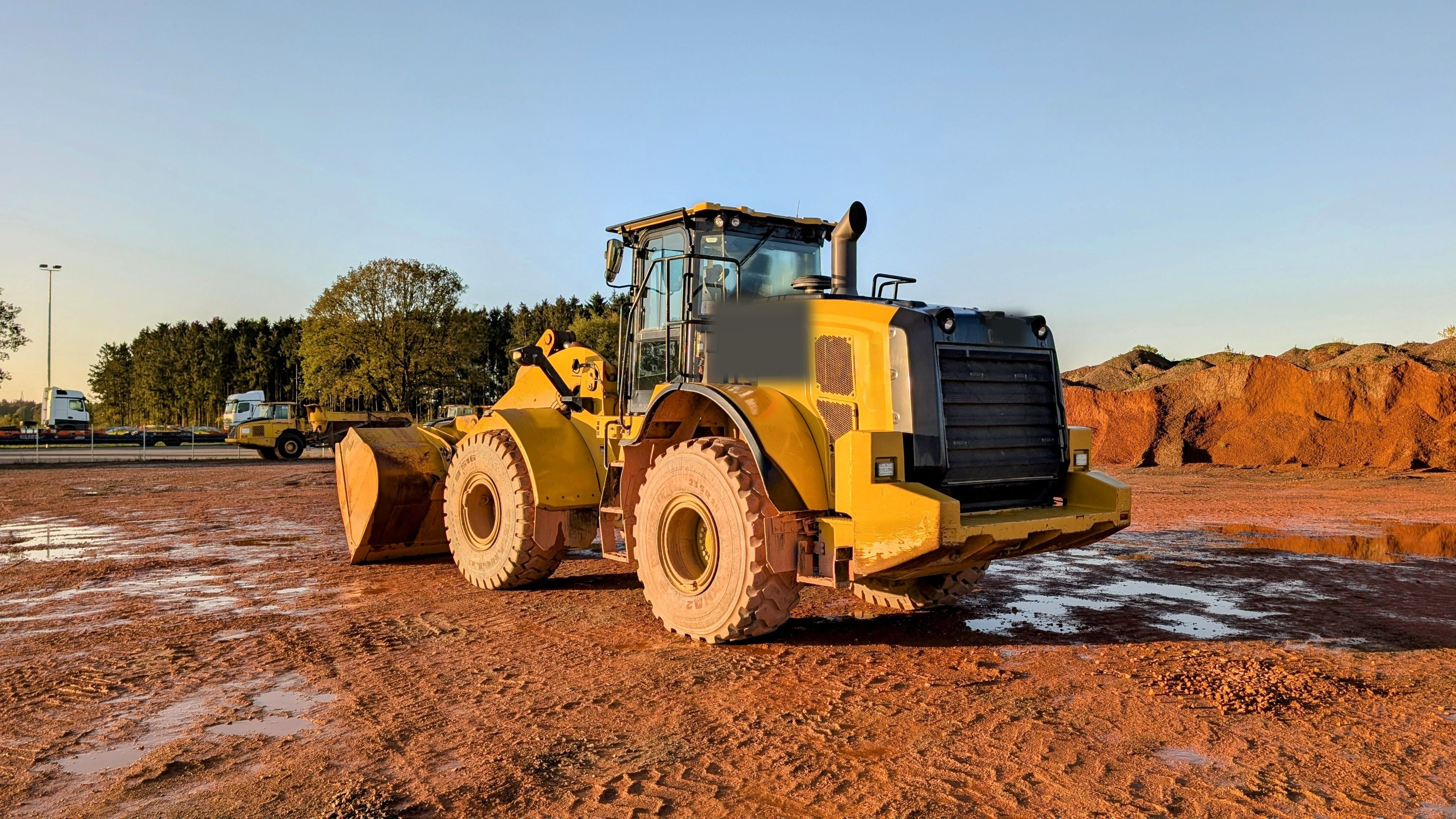 Wheel loader operating at a construction site