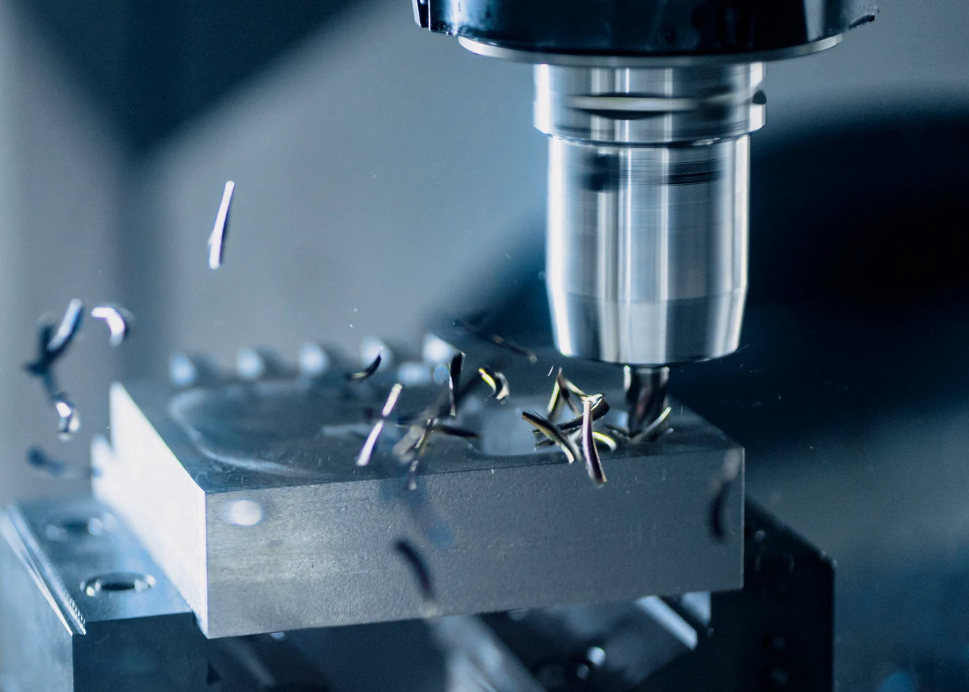 CNC machined metal components with finished bores and faces