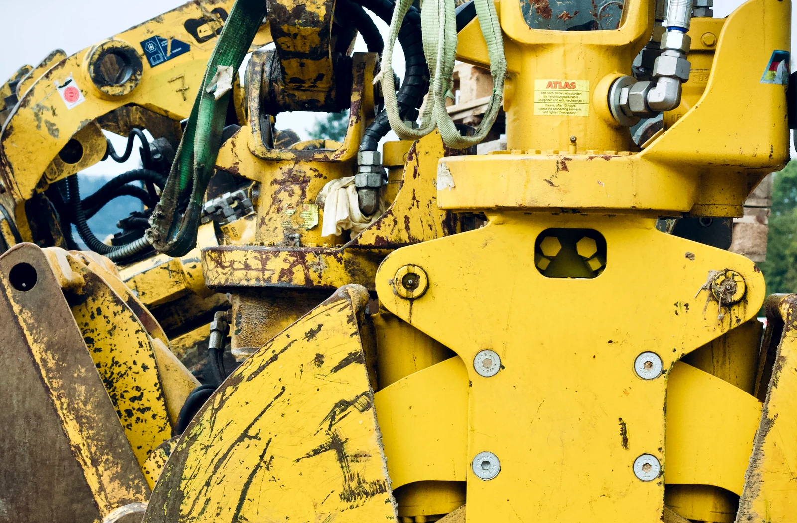 Industrial equipment showing real outdoor wear and coating exposure