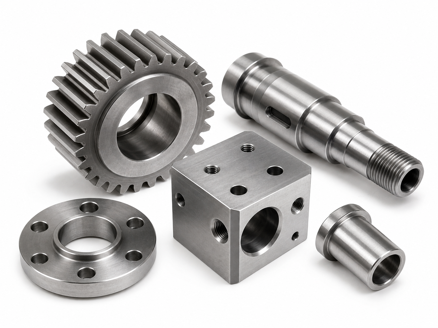 Machined casting and finished metal component samples