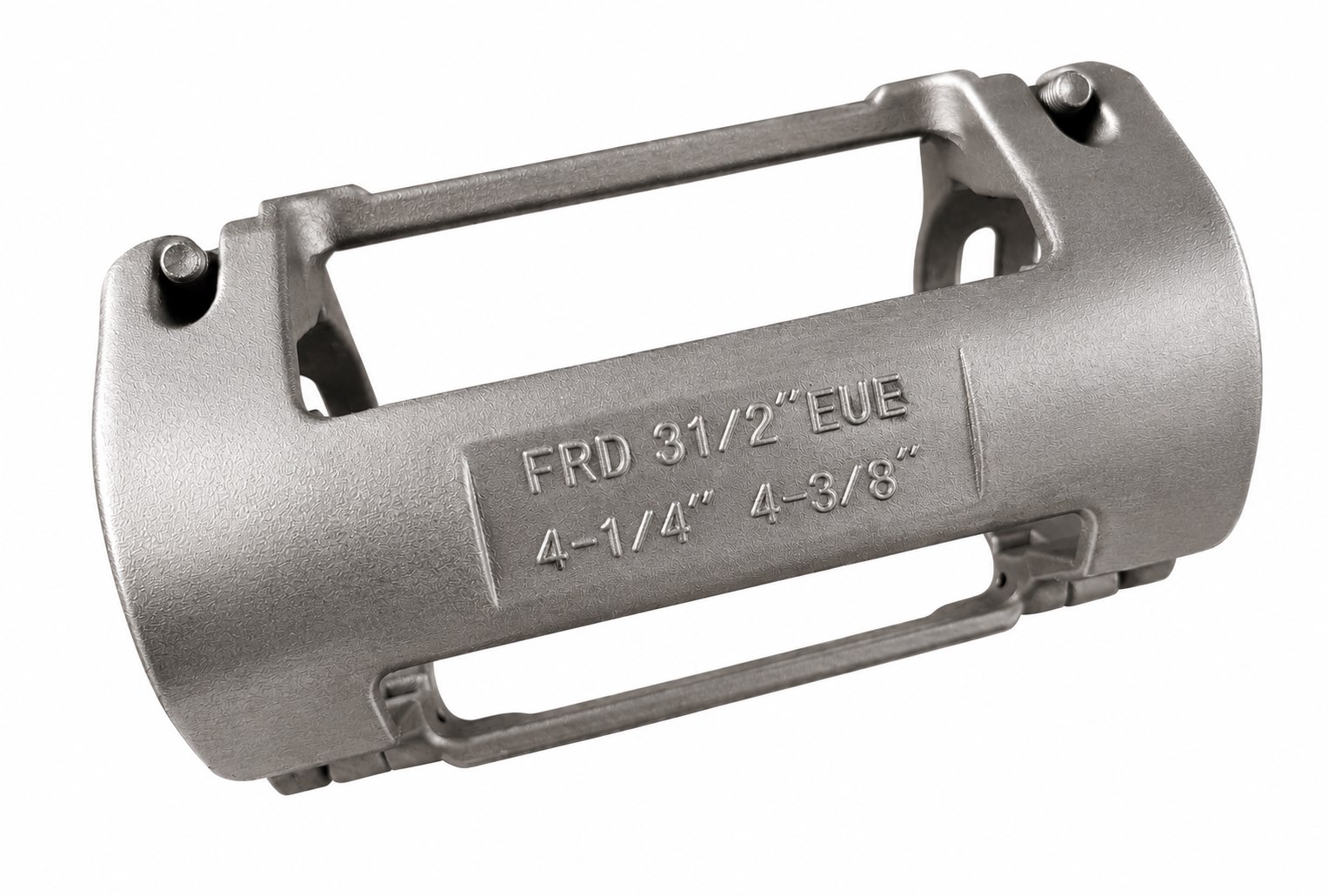 Silver oilfield cable protector body with raised marking