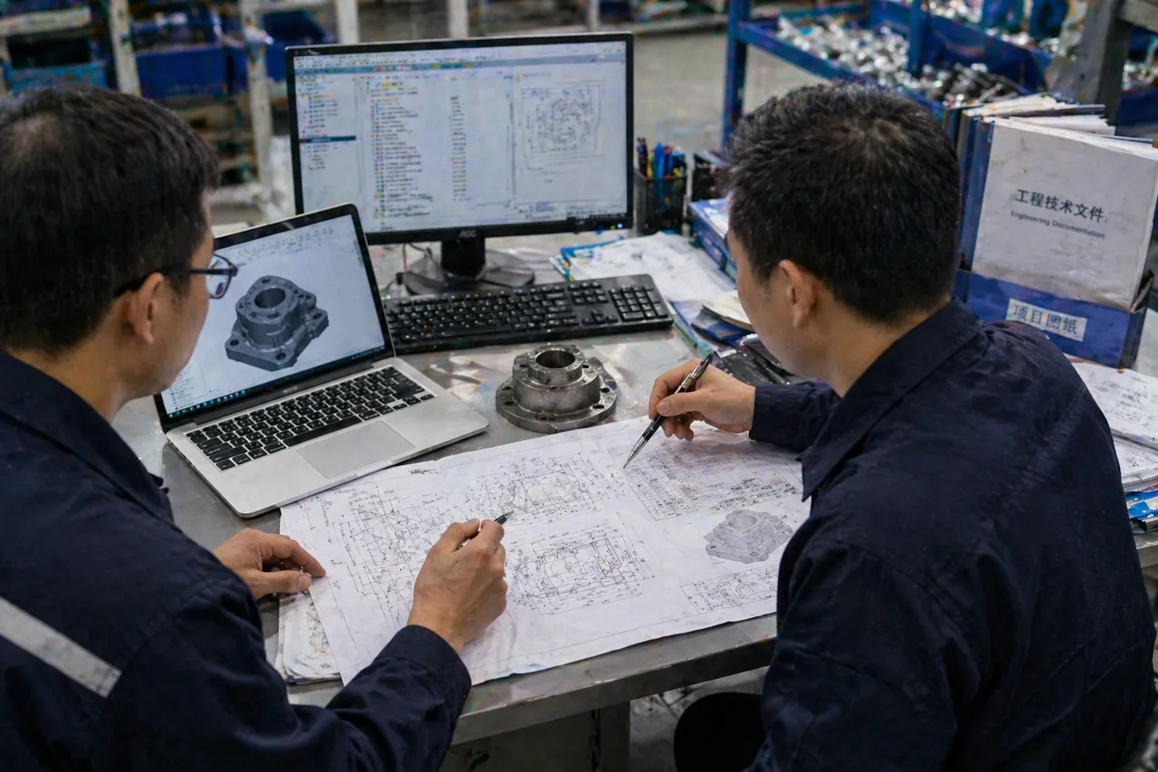 Engineering drawing review for custom metal parts RFQ questions