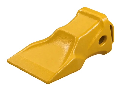 AI illustration of a yellow-painted wide flare bucket tooth
