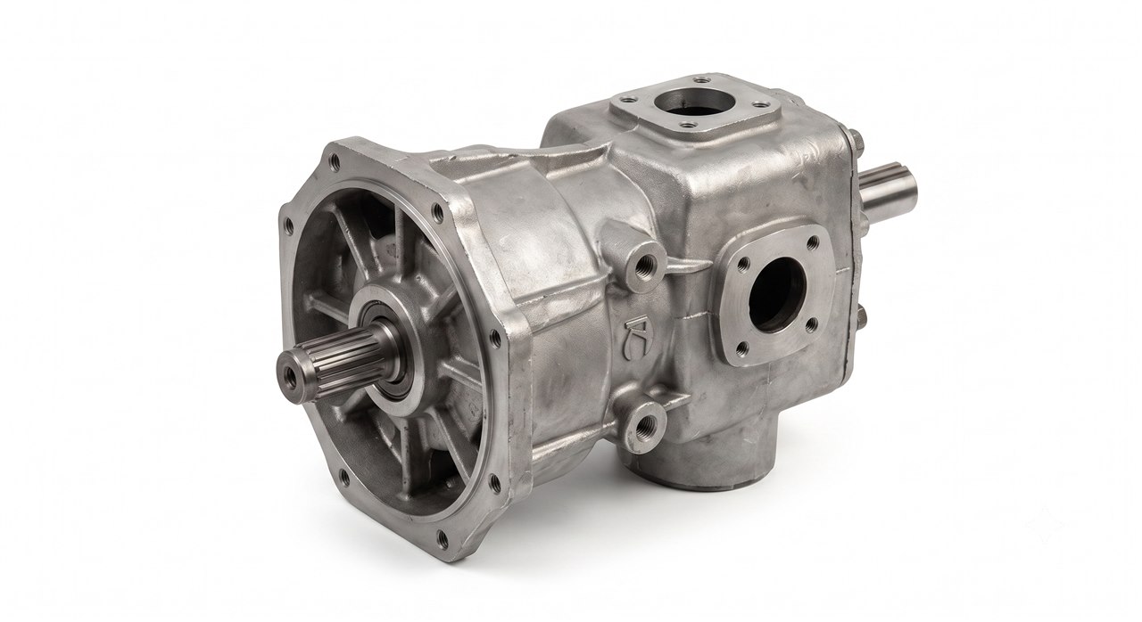 Agricultural machinery gearbox housing and machined casting component