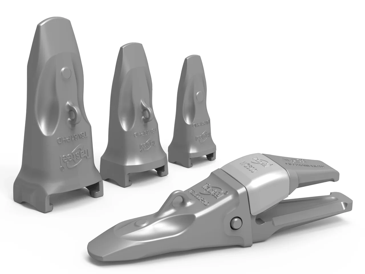 Construction equipment wear tooth and adapter samples