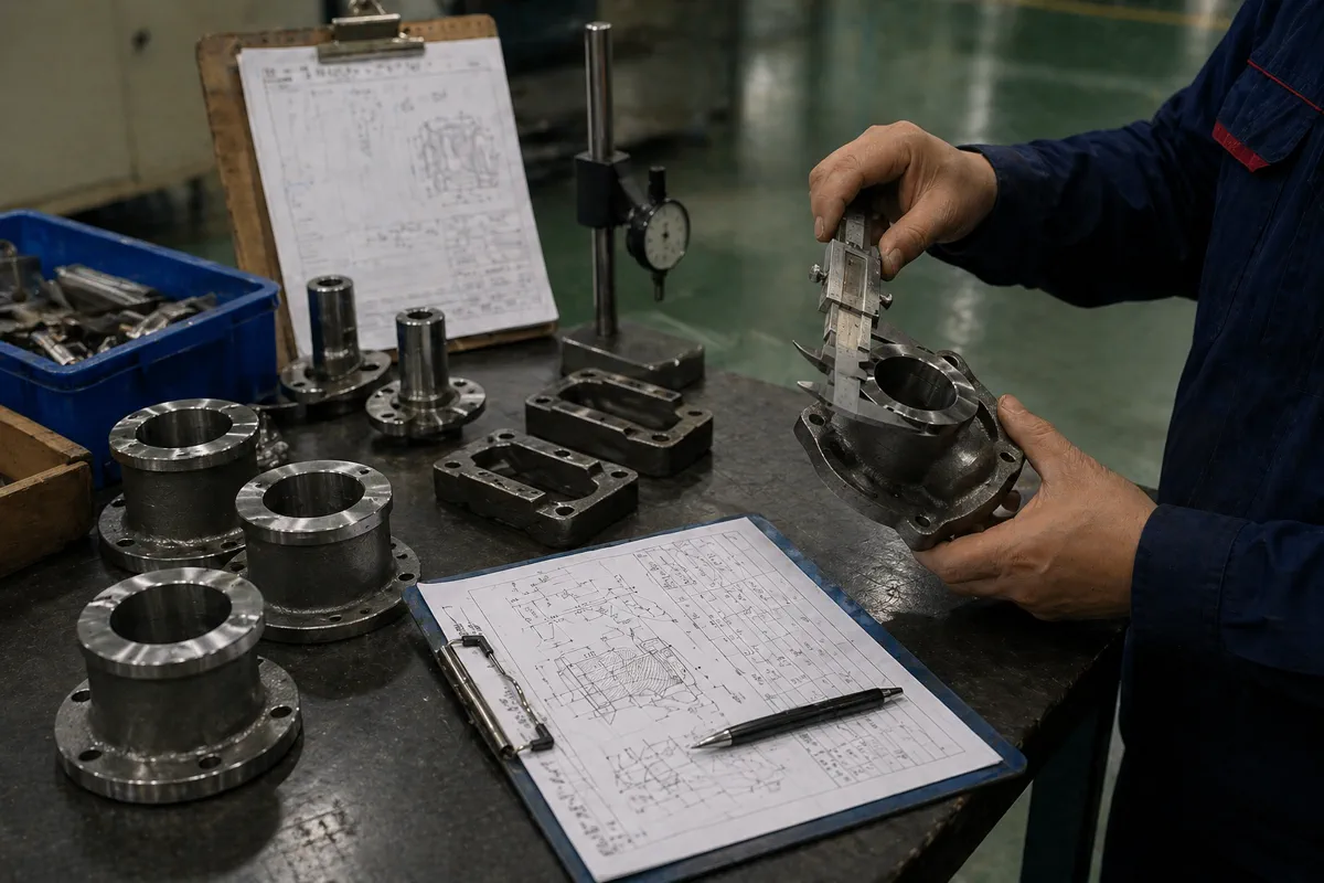 Final check for finished custom metal parts