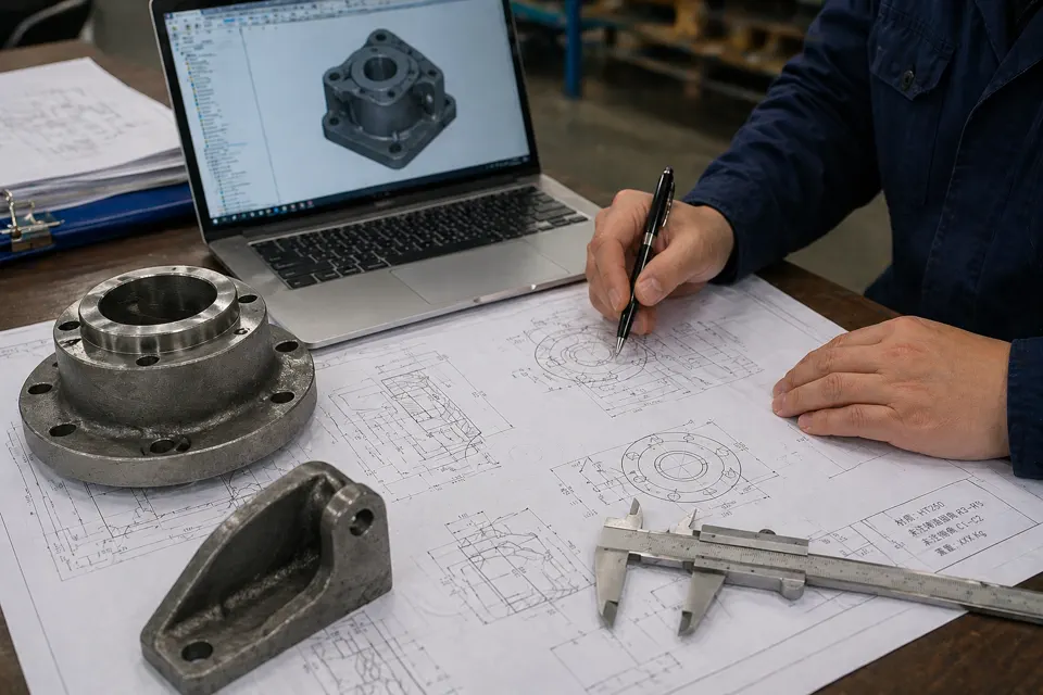 Engineering drawing review for custom metal parts