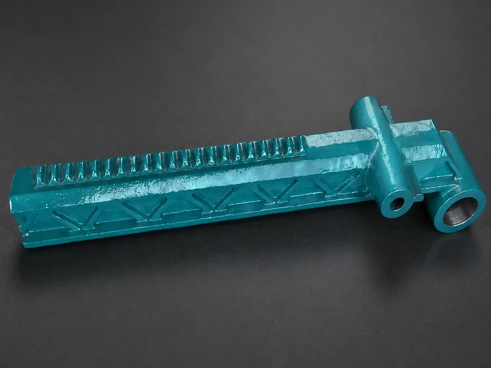 Finish and surface treatment support for industrial metal parts