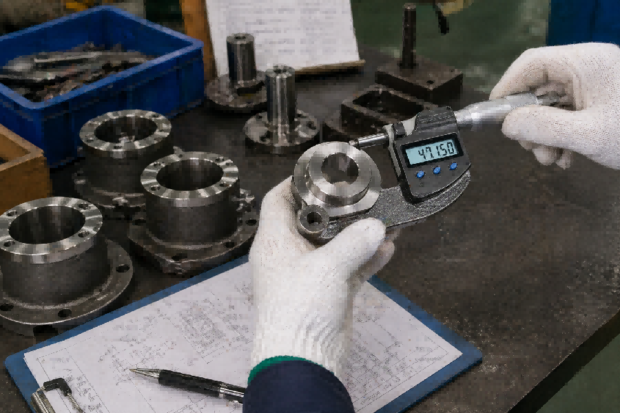 Surface treatment and finished metal parts inspection support